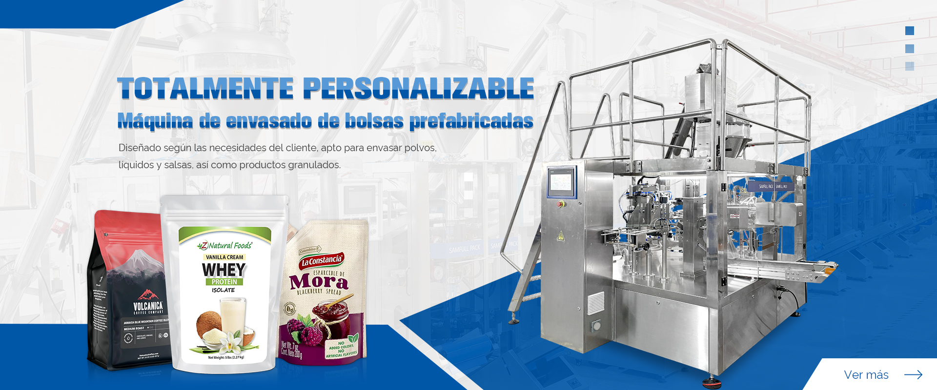 Máquina de envasado vertical de alta velocidad totalmente controlada por servomotores